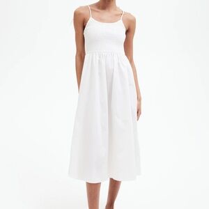 H&M linen smocked dress small